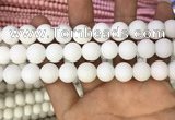 CMJ804 15.5 inches 12mm round matte Mashan jade beads wholesale