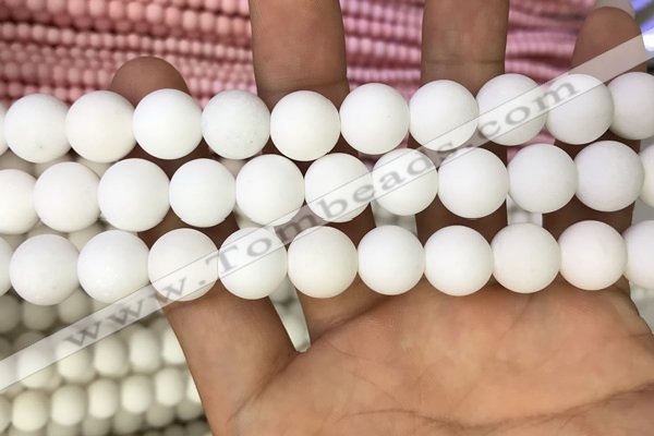 CMJ804 15.5 inches 12mm round matte Mashan jade beads wholesale