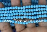 CMJ835 15.5 inches 4mm round matte Mashan jade beads wholesale