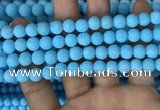 CMJ837 15.5 inches 8mm round matte Mashan jade beads wholesale