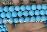 CMJ839 15.5 inches 12mm round matte Mashan jade beads wholesale