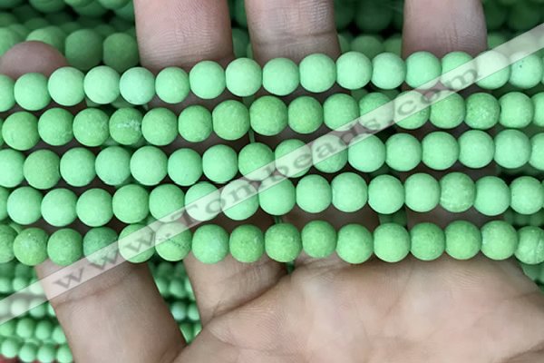 CMJ841 15.5 inches 6mm round matte Mashan jade beads wholesale