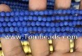 CMJ845 15.5 inches 4mm round matte Mashan jade beads wholesale