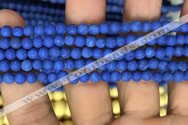 CMJ845 15.5 inches 4mm round matte Mashan jade beads wholesale