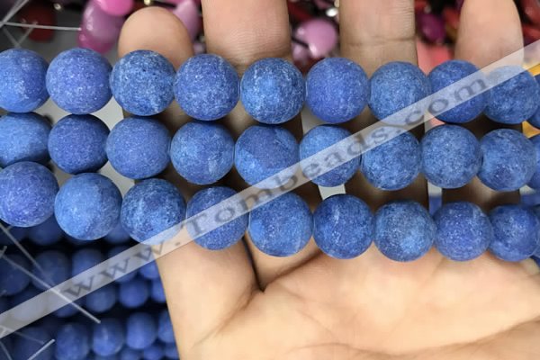 CMJ849 15.5 inches 12mm round matte Mashan jade beads wholesale