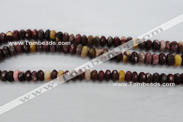 CMK121 15.5 inches 7*10mm faceted rondelle mookaite beads wholesale