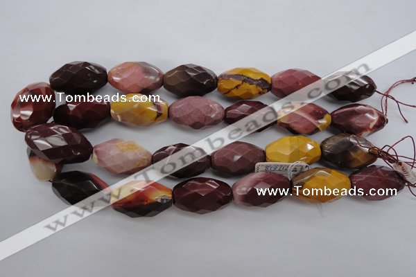 CMK133 15.5 inches 20*30mm faceted rice mookaite beads wholesale