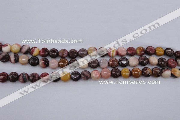 CMK135 15.5 inches 8mm flat round mookaite beads wholesale