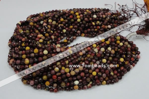 CMK15 15.5 inches 4mm faceted round mookaite beads wholesale