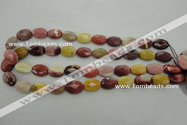 CMK155 15.5 inches 13*18mm faceted oval mookaite beads wholesale