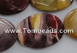 CMK158 15.5 inches 25*35mm faceted oval mookaite beads wholesale