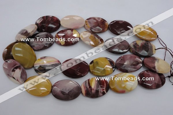 CMK158 15.5 inches 25*35mm faceted oval mookaite beads wholesale