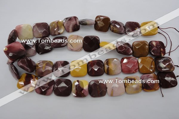 CMK162 15.5 inches 20*20mm faceted square mookaite beads wholesale