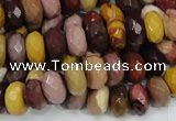 CMK21 15.5 inches 8*14mm faceted rondelle mookaite beads wholesale