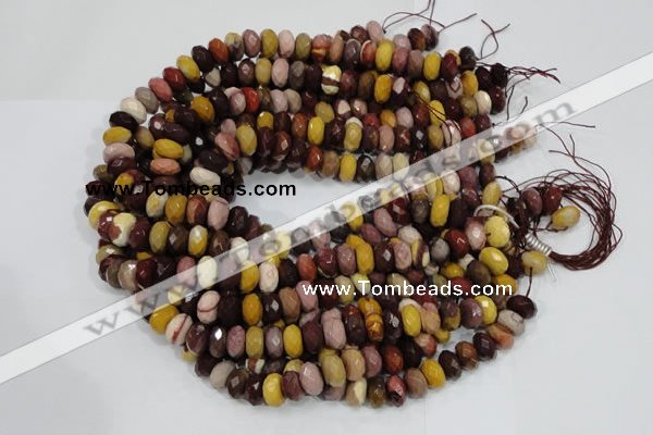 CMK21 15.5 inches 8*14mm faceted rondelle mookaite beads wholesale