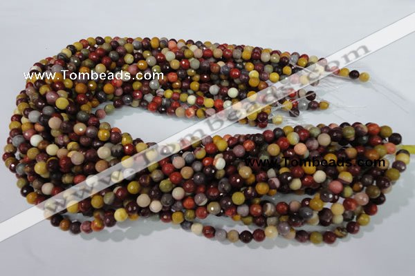 CMK211 15.5 inches 6mm faceted round mookaite gemstone beads