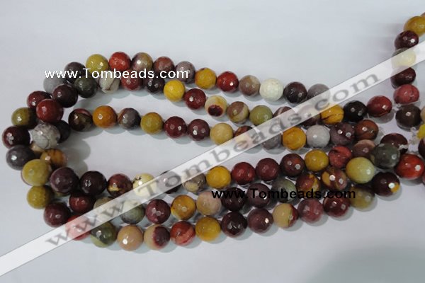 CMK214 15.5 inches 12mm faceted round mookaite gemstone beads