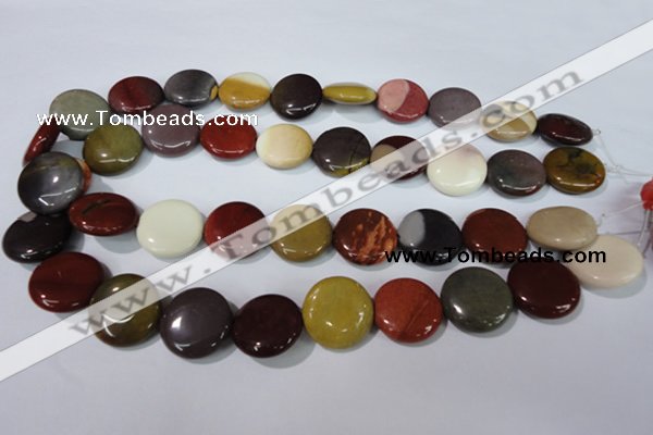 CMK244 15.5 inches 20mm flat round mookaite gemstone beads