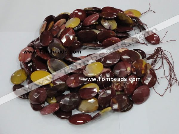 CMK25 15.5 inches 15*20mm faceted oval mookaite beads wholesale