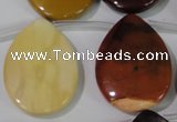 CMK285 Top-drilled 25*35mm flat teardrop mookaite gemstone beads