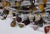 CMK288 Top-drilled 6*9mm faceted teardrop mookaite gemstone beads