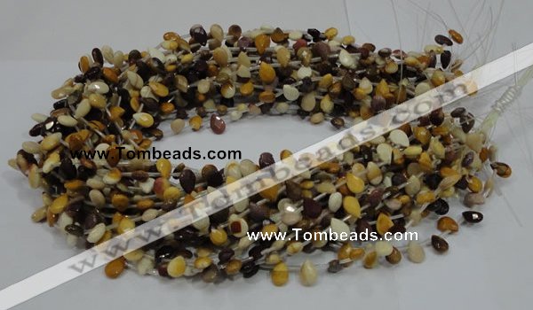 CMK29 15.5 inches 6*10mm faceted flat teardrop mookaite beads