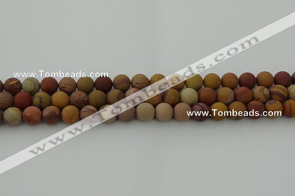 CMK312 15.5 inches 8mm round matte sunset mookaite beads