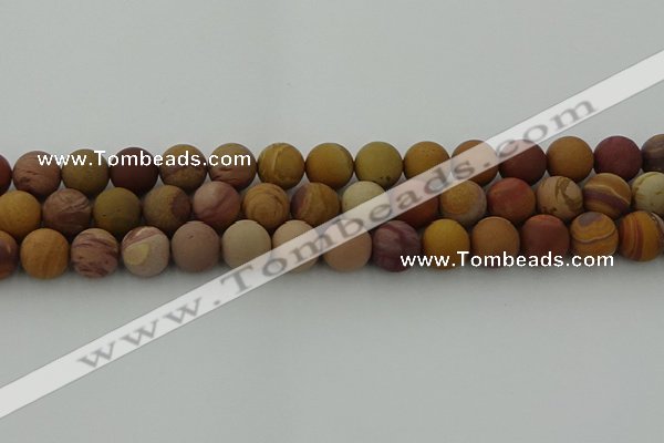 CMK314 15.5 inches 12mm round matte sunset mookaite beads