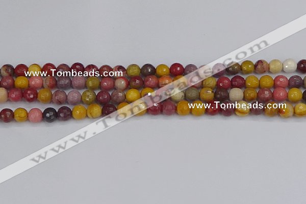 CMK317 15.5 inches 6mm faceted round mookaite gemstone beads