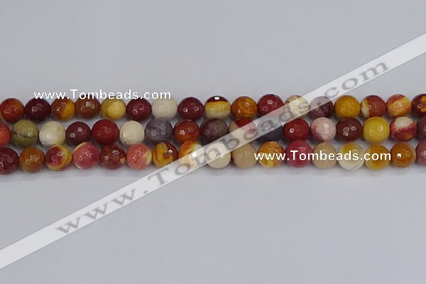 CMK318 15.5 inches 8mm faceted round mookaite gemstone beads