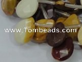 CMK32 15.5 inches 15*20mm faceted flat teardrop mookaite beads