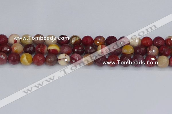 CMK320 15.5 inches 12mm faceted round mookaite gemstone beads