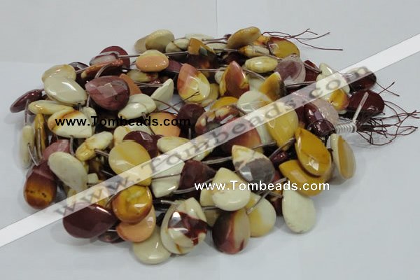 CMK33 15.5 inches 18*25mm faceted flat teardrop mookaite beads