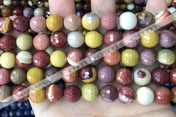 CMK354 15 inches 10mm faceted round mookaite beads wholesale