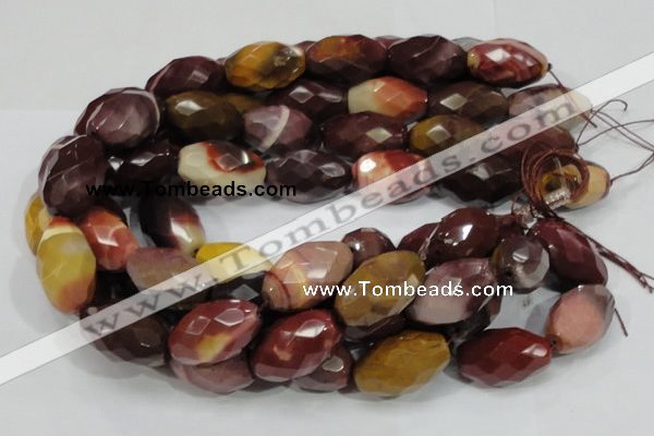 CMK47 15.5 inches 18*30mm faceted rice mookaite beads wholesale