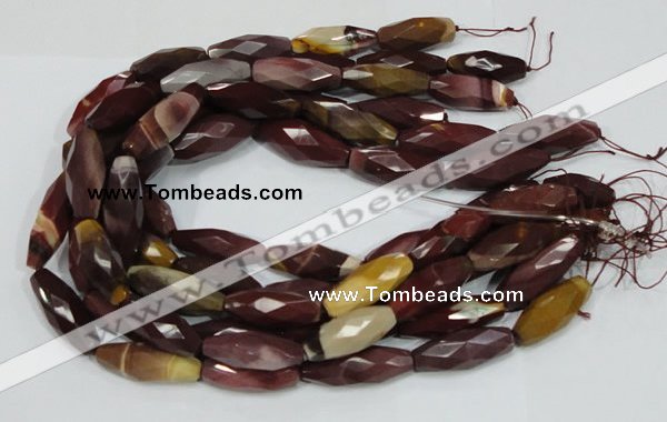 CMK49 15.5 inches 14*38mm faceted rice mookaite beads wholesale