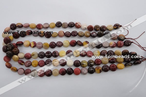 CMK85 15.5 inches 10mm flat round mookaite beads wholesale