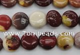 CMK86 15.5 inches 12mm flat round mookaite beads wholesale