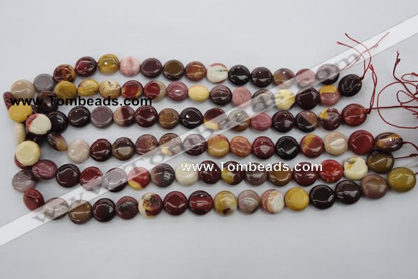 CMK86 15.5 inches 12mm flat round mookaite beads wholesale