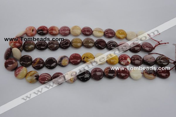 CMK87 15.5 inches 15mm flat round mookaite beads wholesale