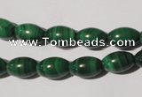 CMN212 15.5 inches 8*12mm rice natural malachite beads wholesale