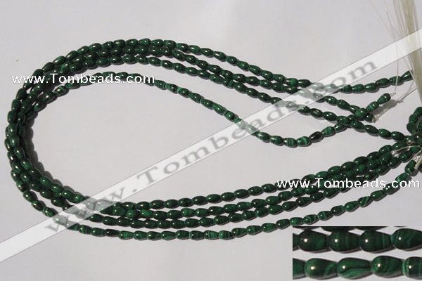 CMN215 15.5 inches 4*6mm teardrop natural malachite beads wholesale