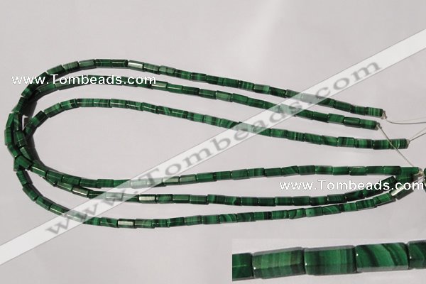 CMN240 15.5 inches 4*8mm faceted tube natural malachite beads