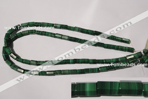 CMN242 15.5 inches 6*10mm faceted tube natural malachite beads