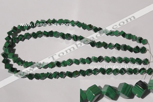 CMN245 15.5 inches 4*4mm cube natural malachite beads wholesale