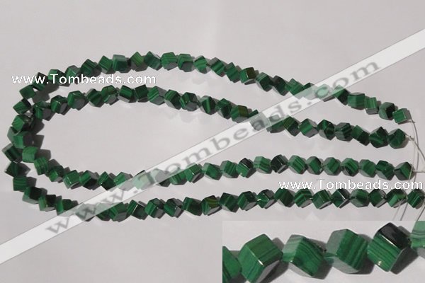 CMN246 15.5 inches 6*6mm cube natural malachite beads wholesale