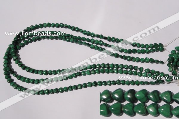 CMN255 15.5 inches 6*6mm heart natural malachite beads wholesale