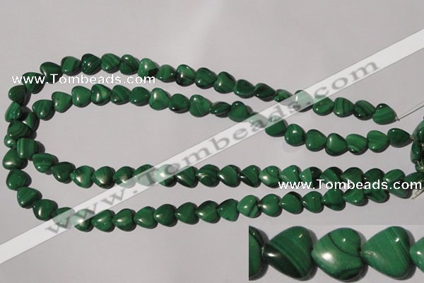 CMN257 15.5 inches 10*10mm heart natural malachite beads wholesale