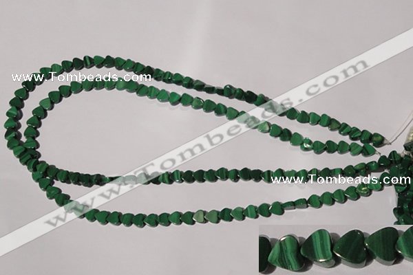 CMN260 15.5 inches 6*6mm heart natural malachite beads wholesale