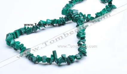 CMN27 34 inches freeform shape natural malachite chips beads